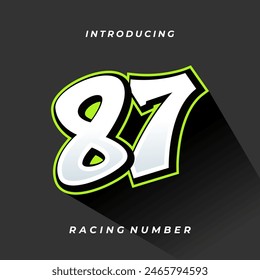 Premium Decal Racing Number Vector Template