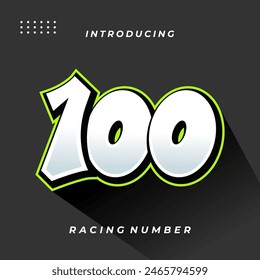 Premium Decal Racing Number Vector Template