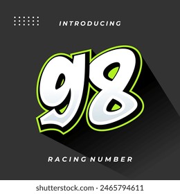 Premium Decal Racing Number Vector Template