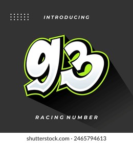 Premium Decal Racing Number Vector Template
