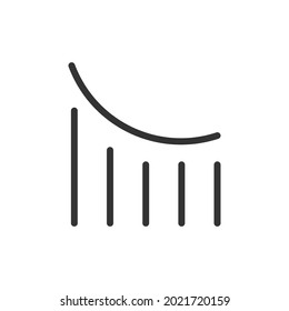 Premium decrease line icon for app, web and UI. Vector stroke sign isolated on a white background. Outline icon of decrease in trendy style.