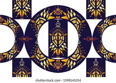Premium delicate royal gold ikat ornament pattern