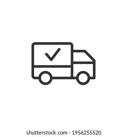 Icono de línea de entrega premium para aplicación, web y interfaz de usuario. Signo de trazo vectorial aislado en un fondo blanco. Icono de contorno de entrega a la moda.
