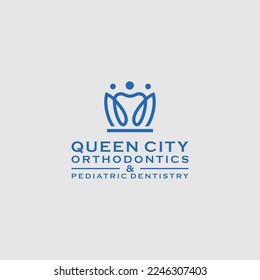 premium dental logo design. royal crown dental vector