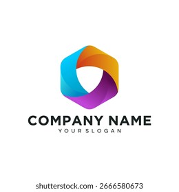 Diseño de Premium Abstractas Hexagon Shield Logo Diseño Ilustración vectorial Plantilla