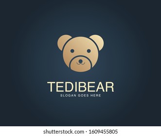 Premium design Bear Logo Template Vector illustration in gold color