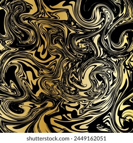 Premium design, Black marbled background texture with golden traces