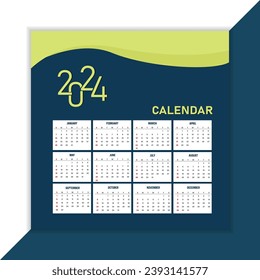 premium design calendar 2024 template for company print design needs