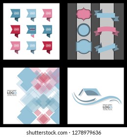 Premium design elements. Great for retro vintage logos. Starbursts, frames and ribbons Designers Collection