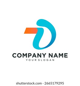 Diseño de Premium del logotipo de la letra T y D del gradiente