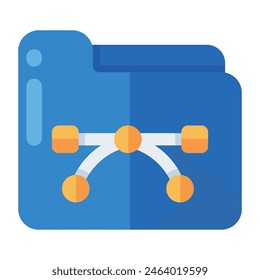 A premium design icon of bezier folder