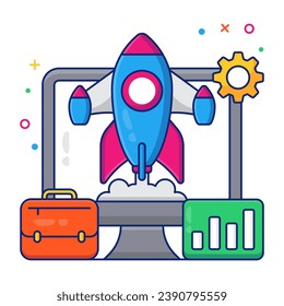        Premium design icon of business launch 

