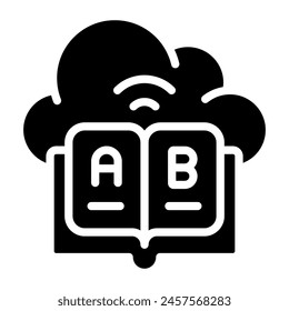 Premium Design-Ikone des Cloud-Buchs

