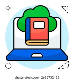 Premium design icon of cloud library