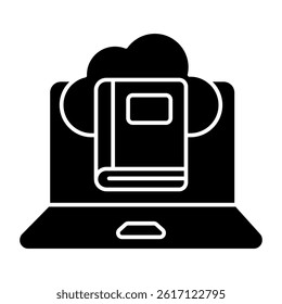 Premium design icon of cloud library