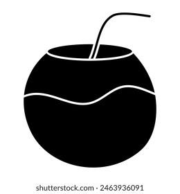 Icono del diseño de Premium de la bebida de coco

