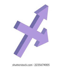 A premium design icon of cross arrows 