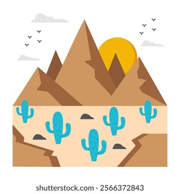 A premium design icon of desert landscape