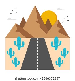 A premium design icon of desert landscape