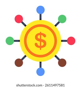 Premium design icon of digital Dollar