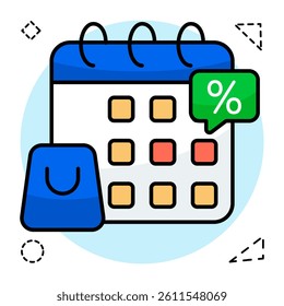 Premium design icon of discount schedule