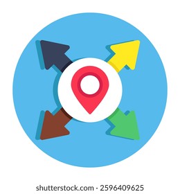 Premium design icon of four way Direction