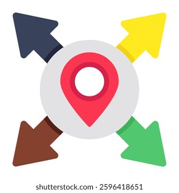 Premium design icon of four way Direction