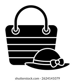 Premium-Design-Symbol für Handtasche und Mütze