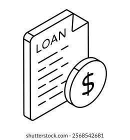 Premium design icon of loan paper