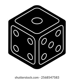 Premium design icon of ludo dice