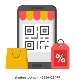 Premium design icon of mobile barcode scan