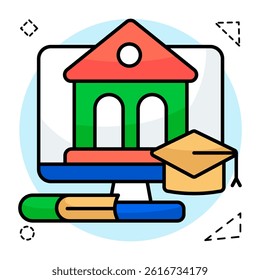 Premium design icon of online Institute