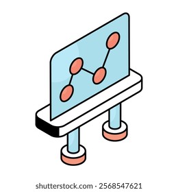 Premium design icon of polyline chart