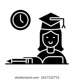Premium design icon of study time