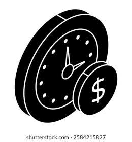 Premium design icon of time is money