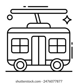 A premium design icon of trolley bus