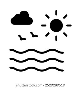 Premium design of icon of weather, with cloudy scene and birds chirping