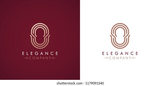 Premium design Logo with letter O in two color variations. Beautiful Logotype  for luxury company branding. Elegant and stylish identity template in red and gold .