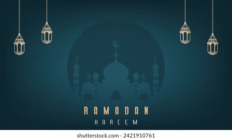 Premium design of Ramadan celebration wallpaper with a classic and simple theme for Muslims. fasting celebration for Muslims all over the world