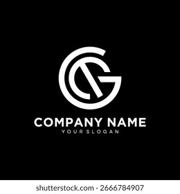 Premium-Design-Vektor-Symbol Logo-Buchstabe gm verbundenen geometrischen Kreis