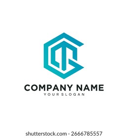 Premium design vector icon Logo Initial letters MG or M and G in geometric hexagon logo design