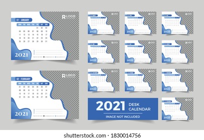 Premium Desk calendar design 2021 with holidays