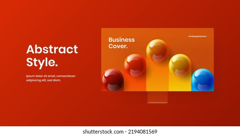 Premium desktop mockup presentation illustration. Vivid web banner design vector concept.