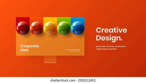 Premium desktop mockup site screen template. Creative web banner design vector layout.