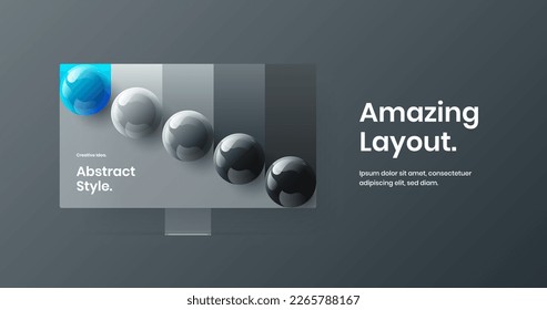 Plantilla de pantalla del sitio web de simulación de escritorio premium. Diseño vectorial de presentación moderna.