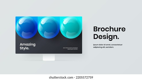 Premium desktop mockup website template. Isolated banner design vector layout.
