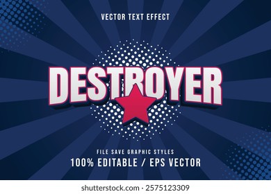 Premium Destroyer text effects can be edited again, suitable poster, template