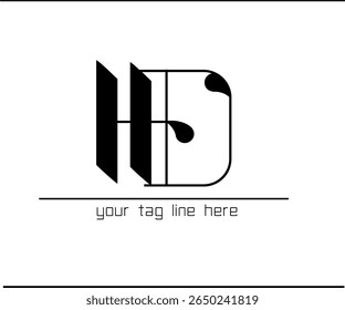 Premium DH Lettering Logo - Custom Calligraphy D and H Design