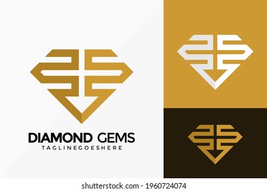 Premium Diamond Gems Logo Vector Design. Abstract emblem, designs concept, logos, logotype element for template.