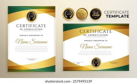 premium diploma of appreciation template for winner honor or gratitude vector